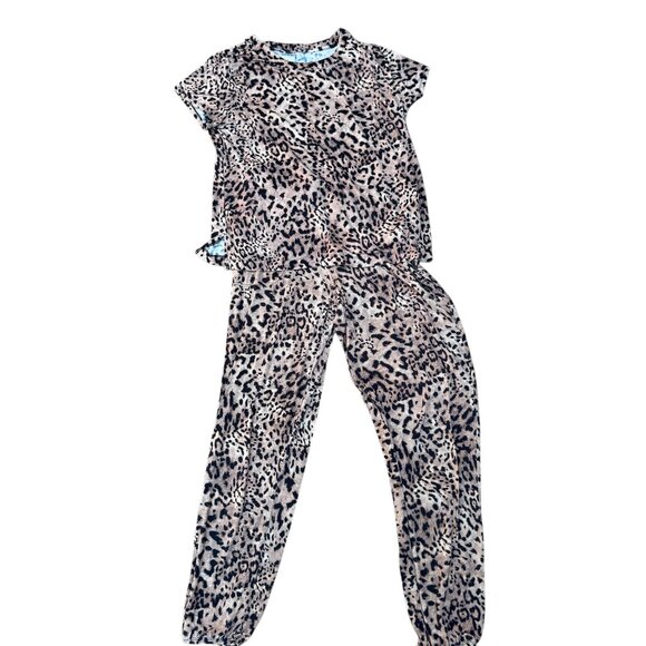 Soma Animal Print Pajama Set — Short Sleeve Top & Jogger Pants (Size M) - Picture 1 of 12